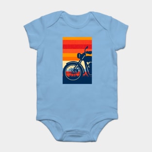 Motorcycle 1970’s Graphic Design Baby Bodysuit